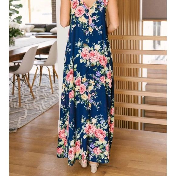 Stuck With Me Floral Maxi in Navy - Picture 2 of 4